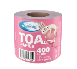 CBA Freshness toaletný papier 1 vrstvový, 400 útržkov