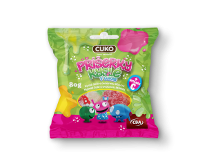 CBA CUKO PRÍŠERKY kyslé v cukre 80 g - kyslé želé s ovocnou šťavou a vitamínom C