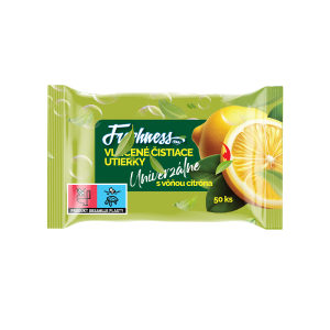 CBA Freshness čistiace univerzálne vlhčené obrúsky s vôňou citróna 50 ks
