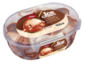 CBA Ice cream. Mrazený krém s rastlinným tukom a s toppingom slaný karamel 900 ml